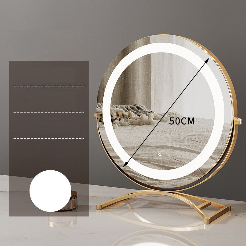 Specchio Trucco Rotondo Nero LED Desktop