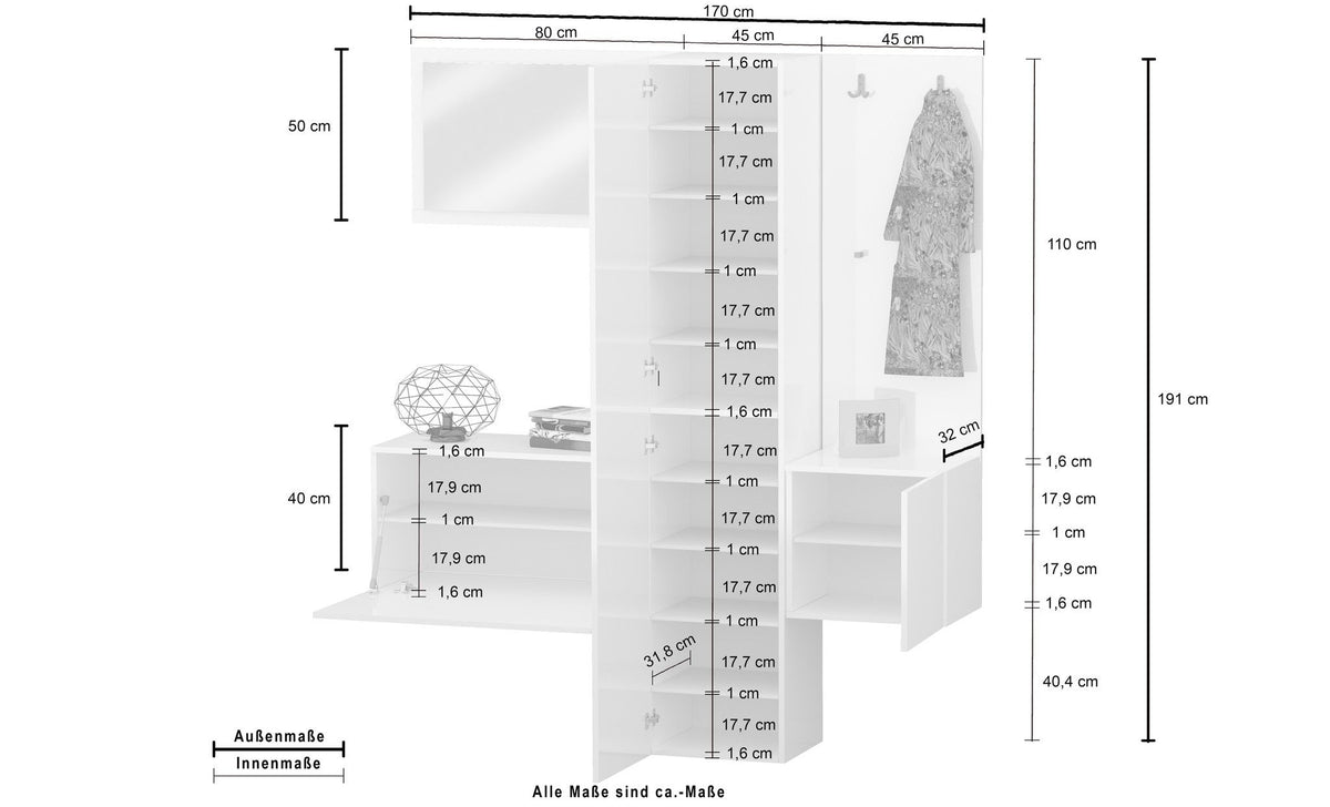 Set ingresso KOMPACT da 4 pezzi.