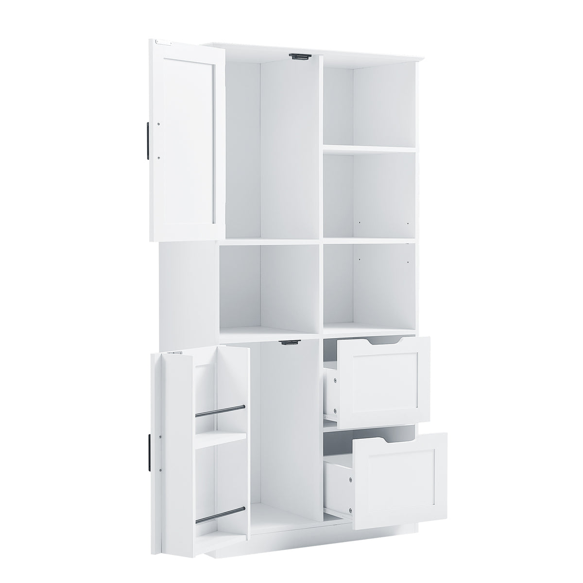 Mobile Bagno Porte Cassetti Ripiani Bianco