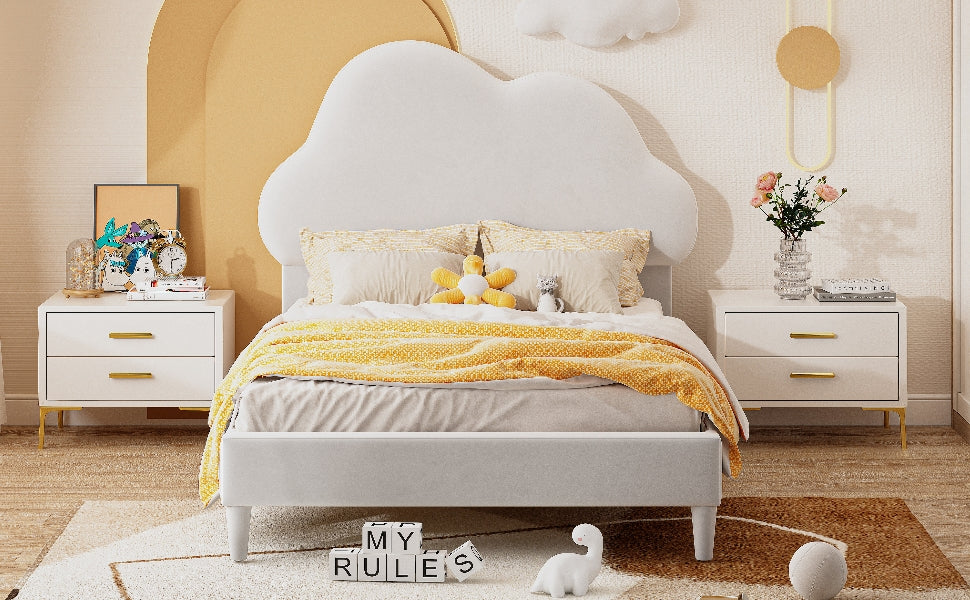 Letto Twin Imbottito Nuvola Velluto Beige