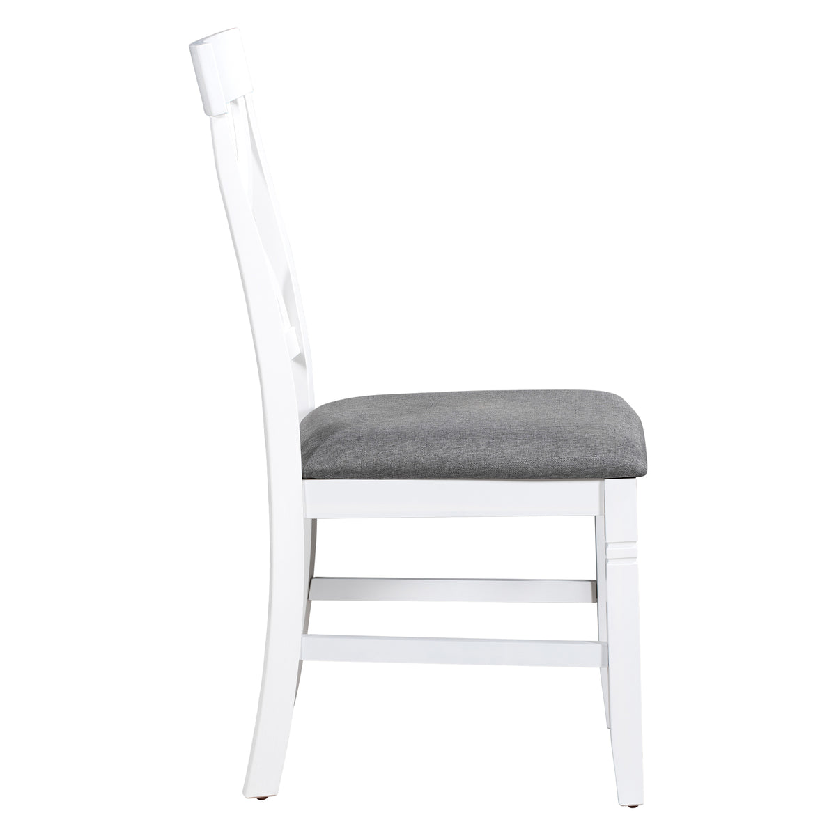 Set Tavolo Pranzo 6 Pezzi Legno Grigio Bianco