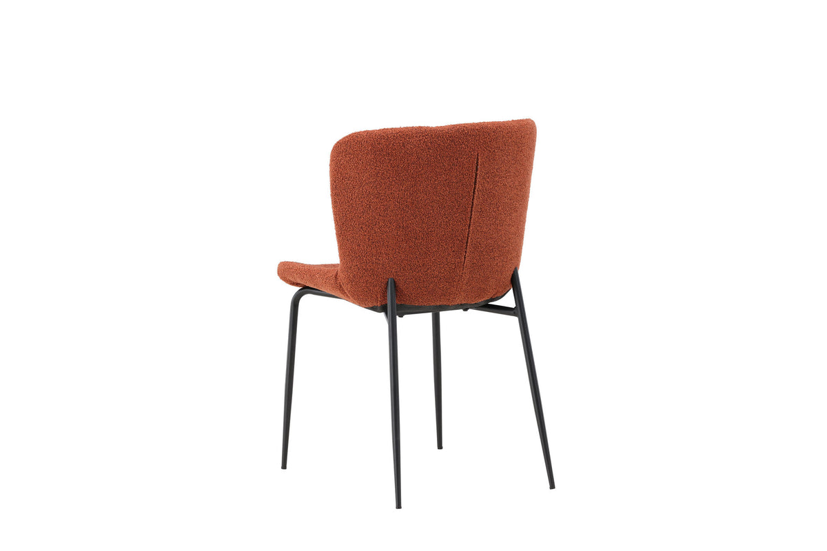 Modesto Dining Chair 2-pack - Black Legs / Roasty Boucle
