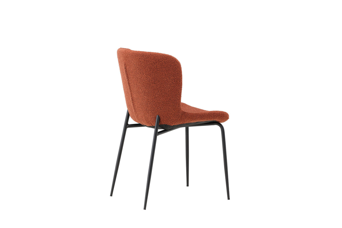 Modesto Dining Chair 2-pack - Black Legs / Roasty Boucle