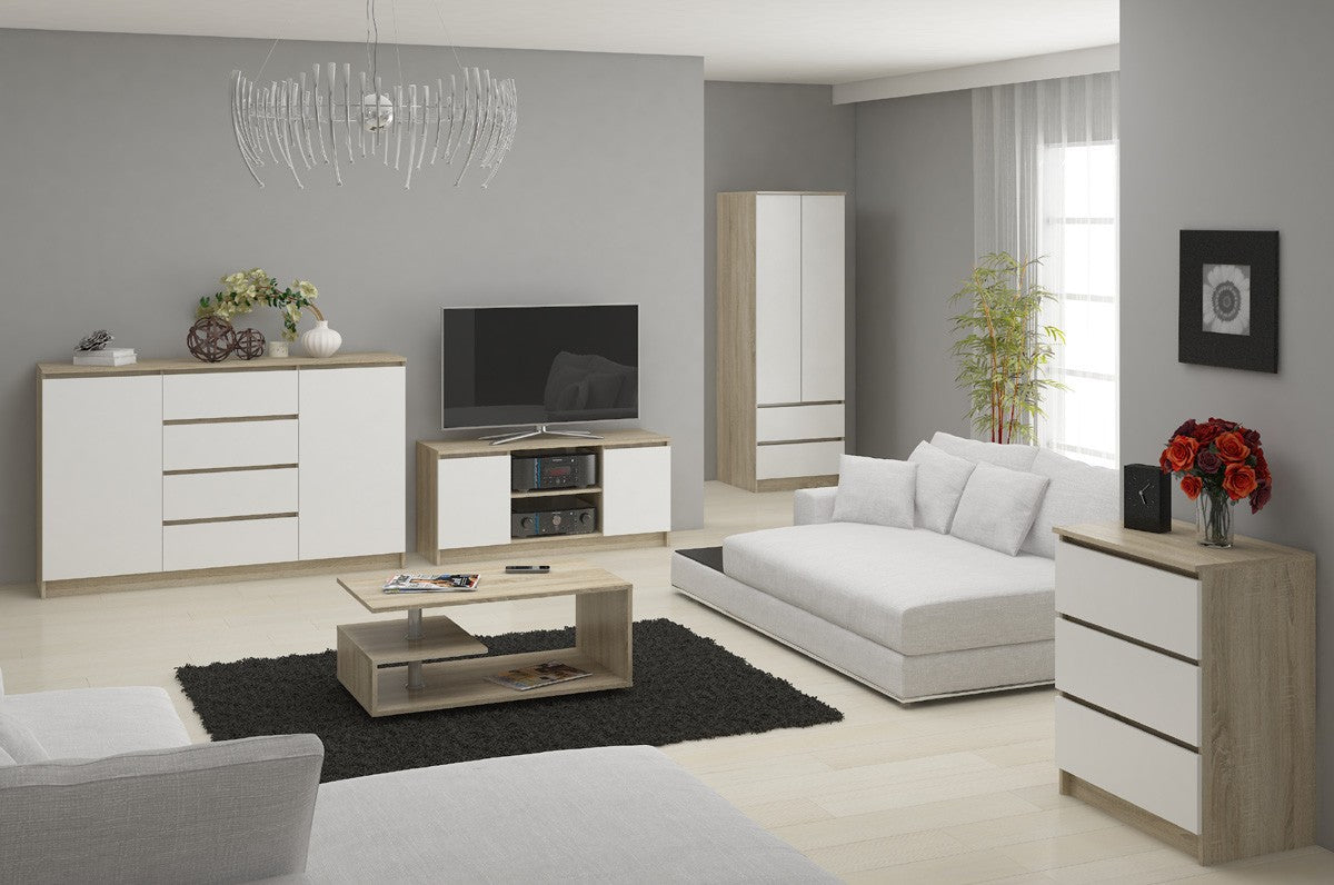 Cassettiera 60 cm 6 Cassetti – Rovere Sonoma/Bianco