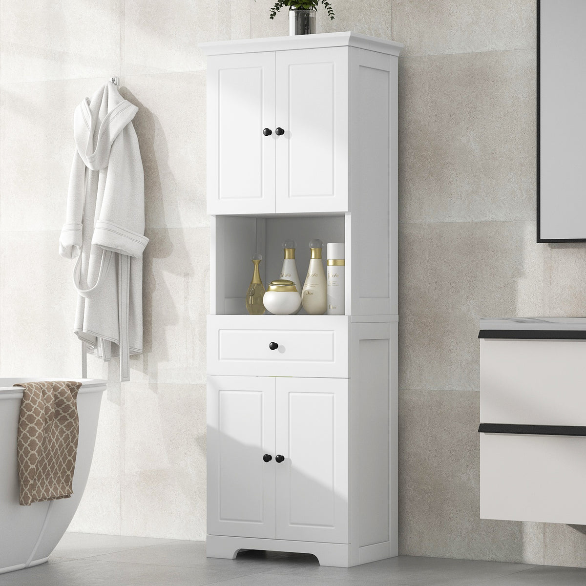 Credenza LED 3 Porte Ripiano Regolabile
