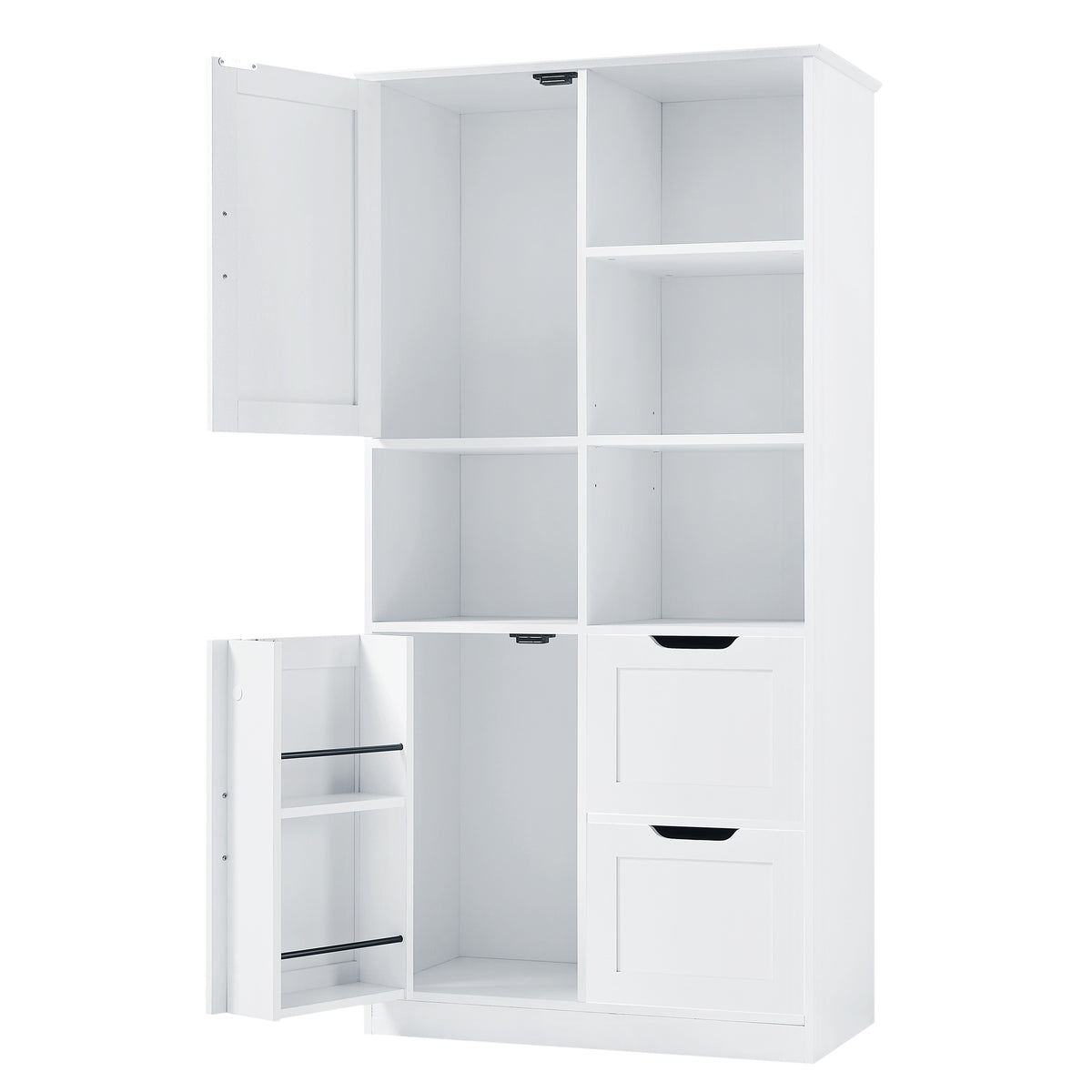 Mobile Bagno Porte Cassetti Ripiani Bianco