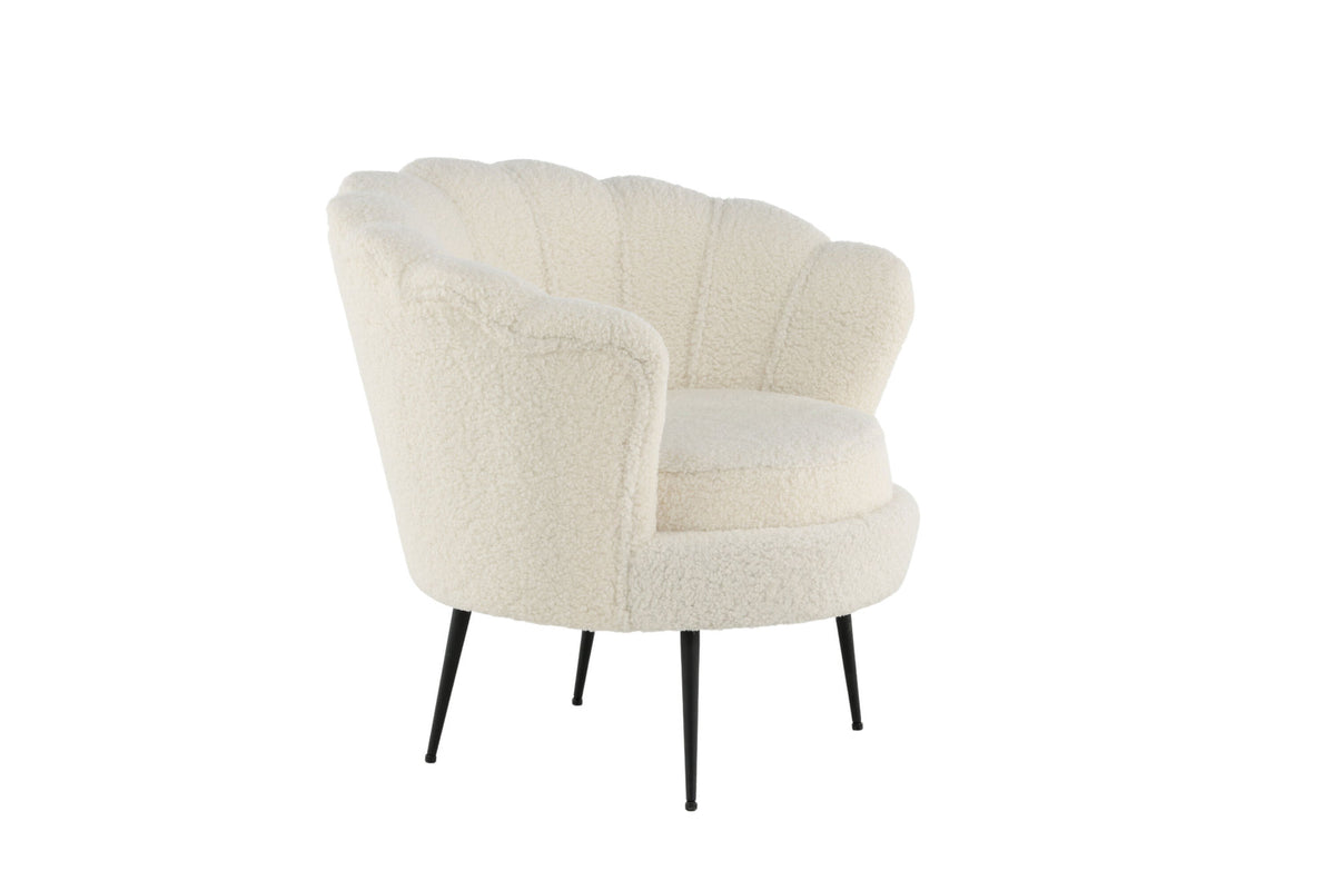 Poltrona Calais Teddy Bianco e Nero