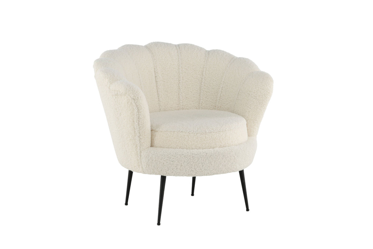 Poltrona Calais Teddy Bianco e Nero