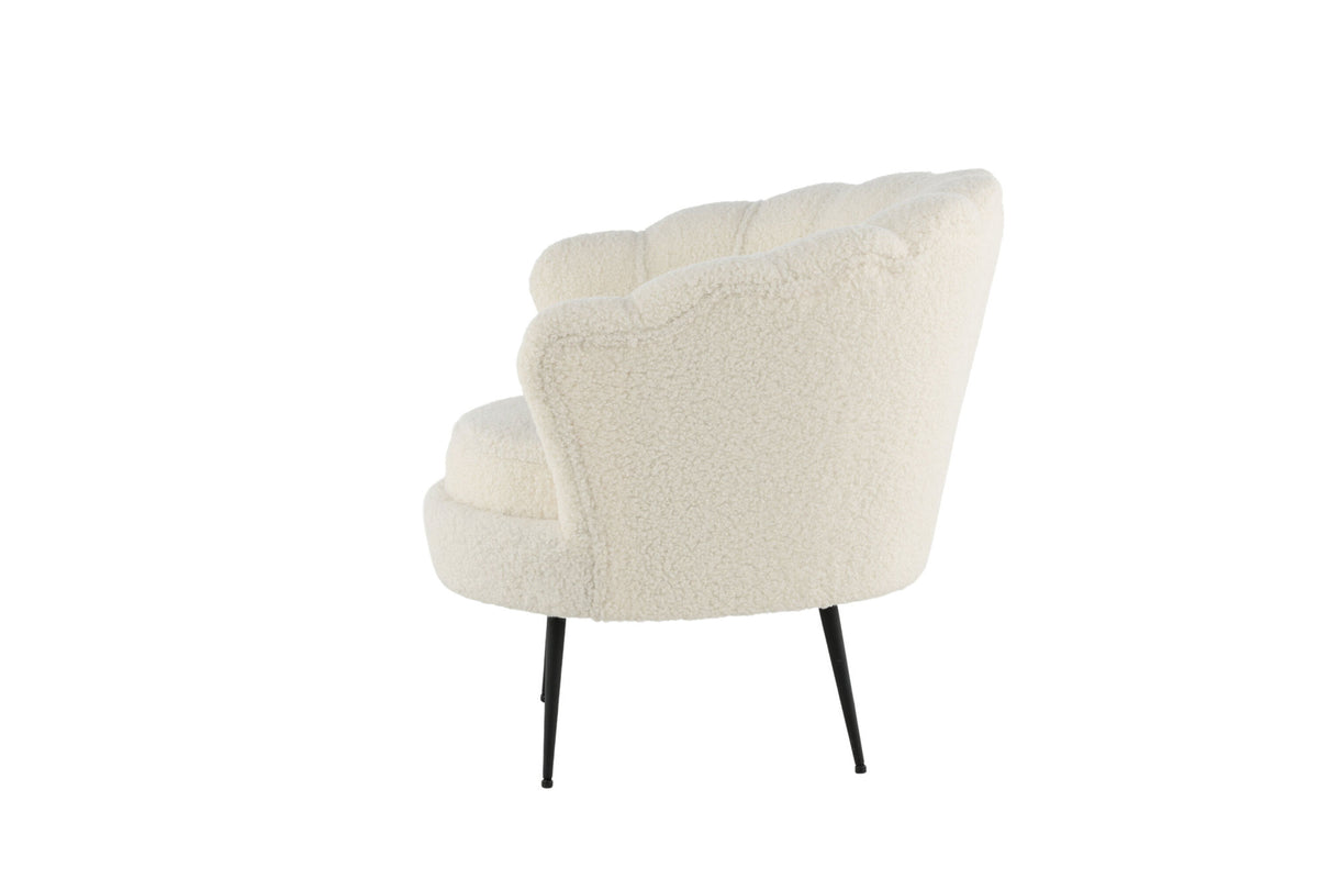 Poltrona Calais Teddy Bianco e Nero