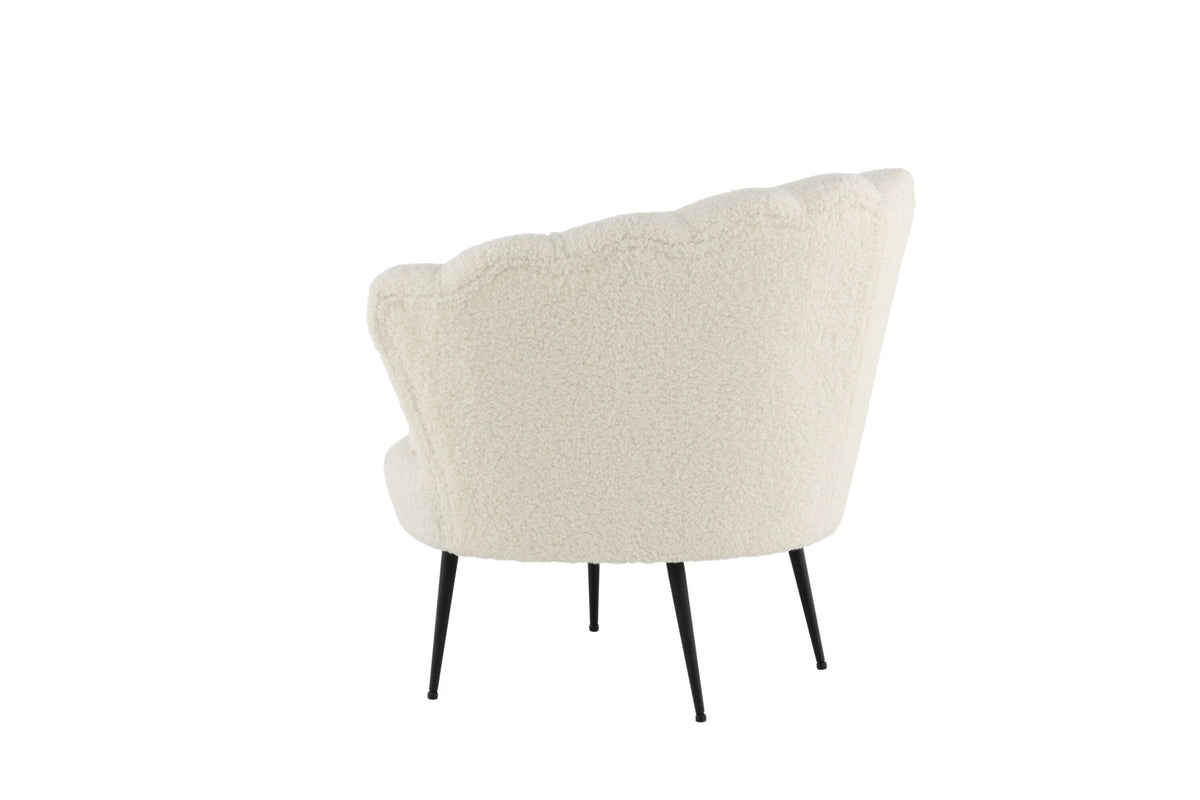 Poltrona Calais Teddy Bianco e Nero