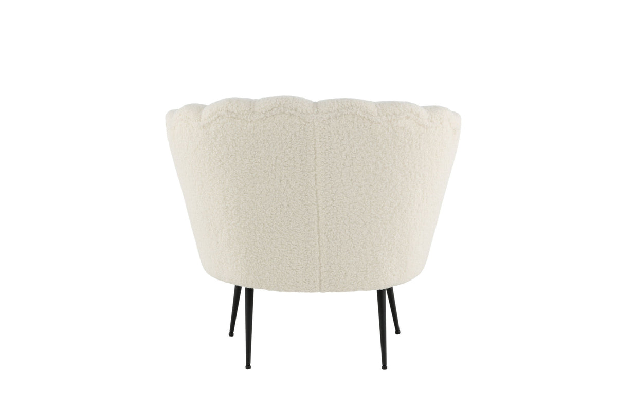 Poltrona Calais Teddy Bianco e Nero