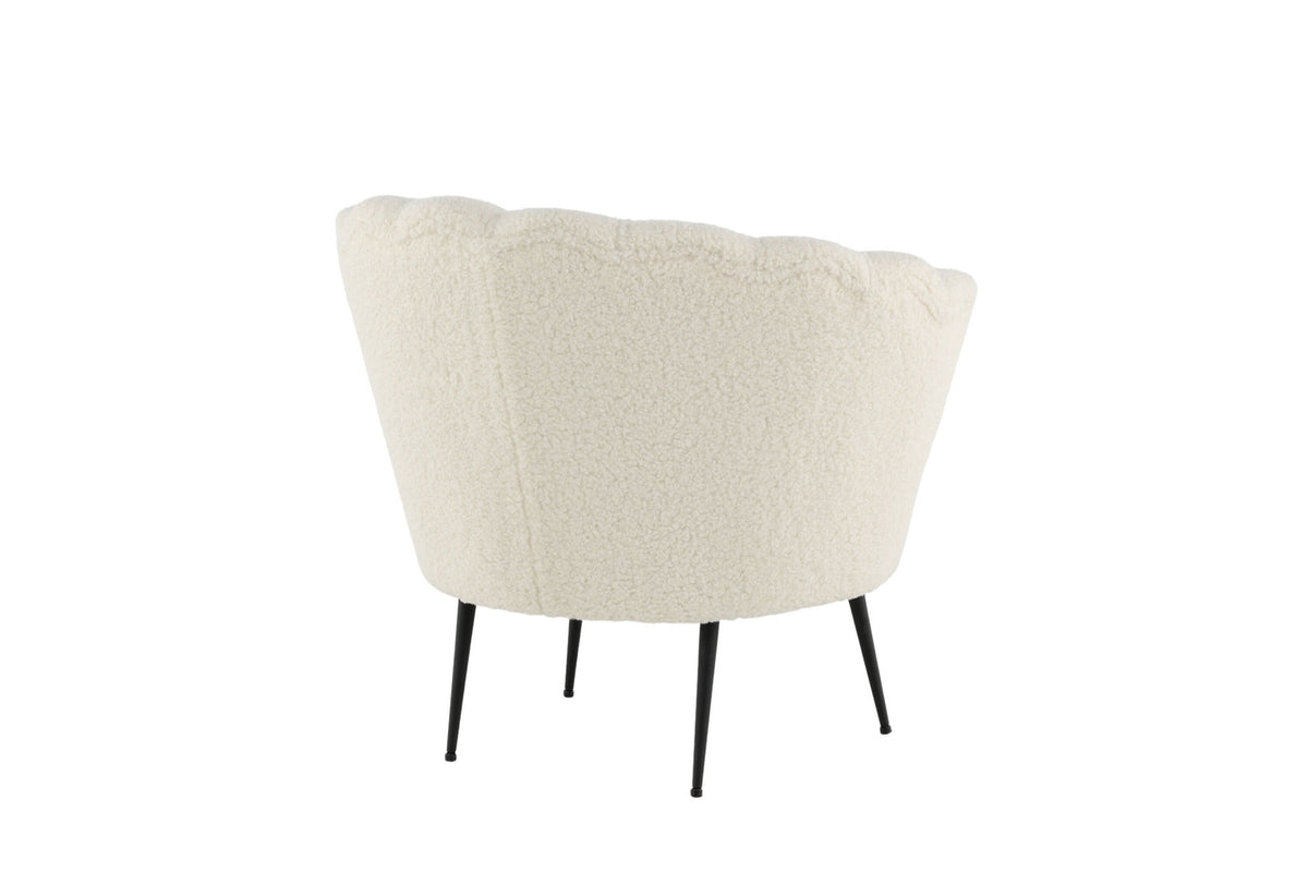 Poltrona Calais Teddy Bianco e Nero
