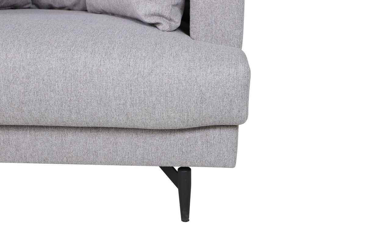 Poltrona Singola Sofia in Tessuto Grigio - Design Nordico Moderno