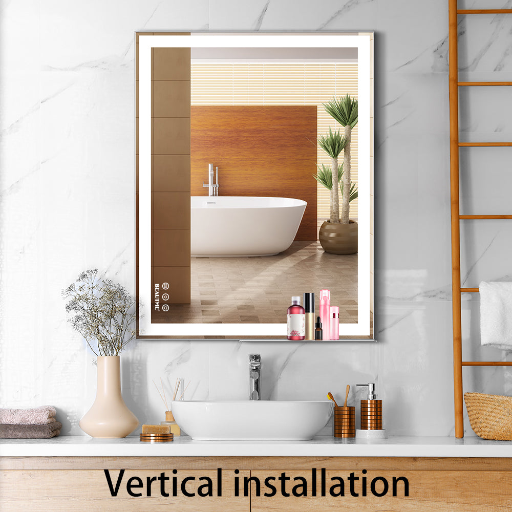Specchio LED Bagno 122x61cm Antiappannamento
