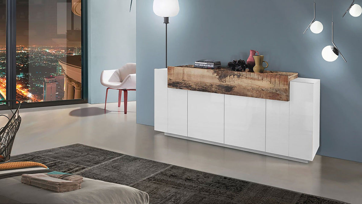 Credenza CORO 200 cm 4 ante battenti + 1 anta a ribalta.
