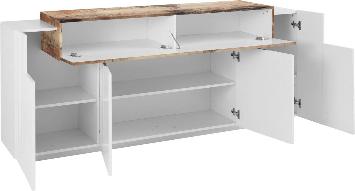 Credenza CORO 200 cm 4 ante battenti + 1 anta a ribalta.