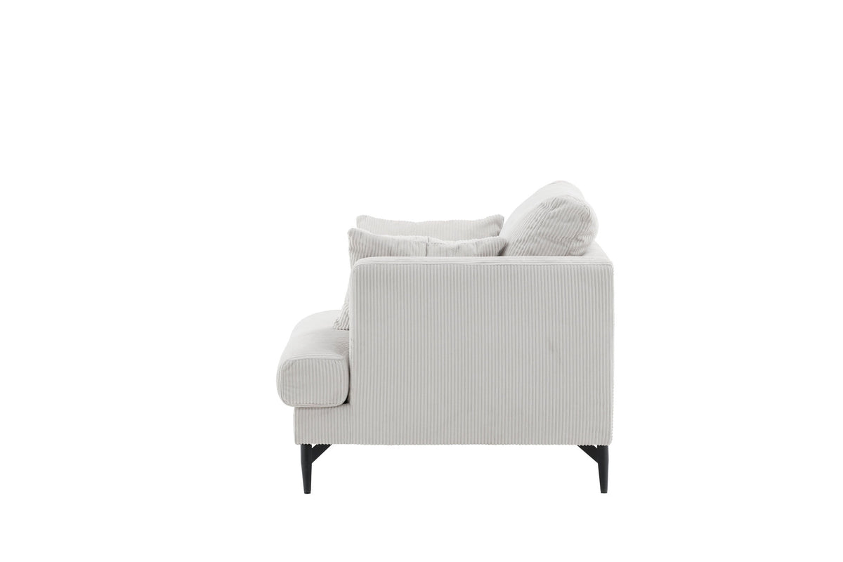 Sofia Single Sofa - Black / Beige Corduroy