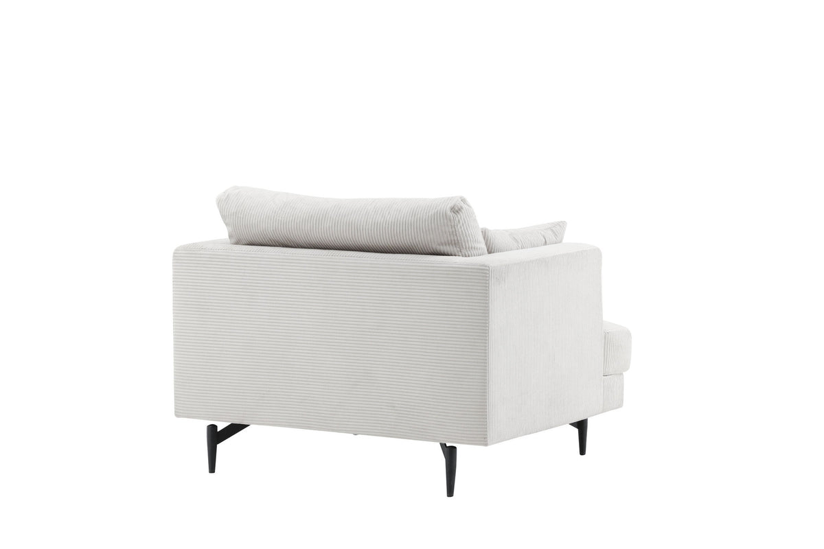 Sofia Single Sofa - Black / Beige Corduroy
