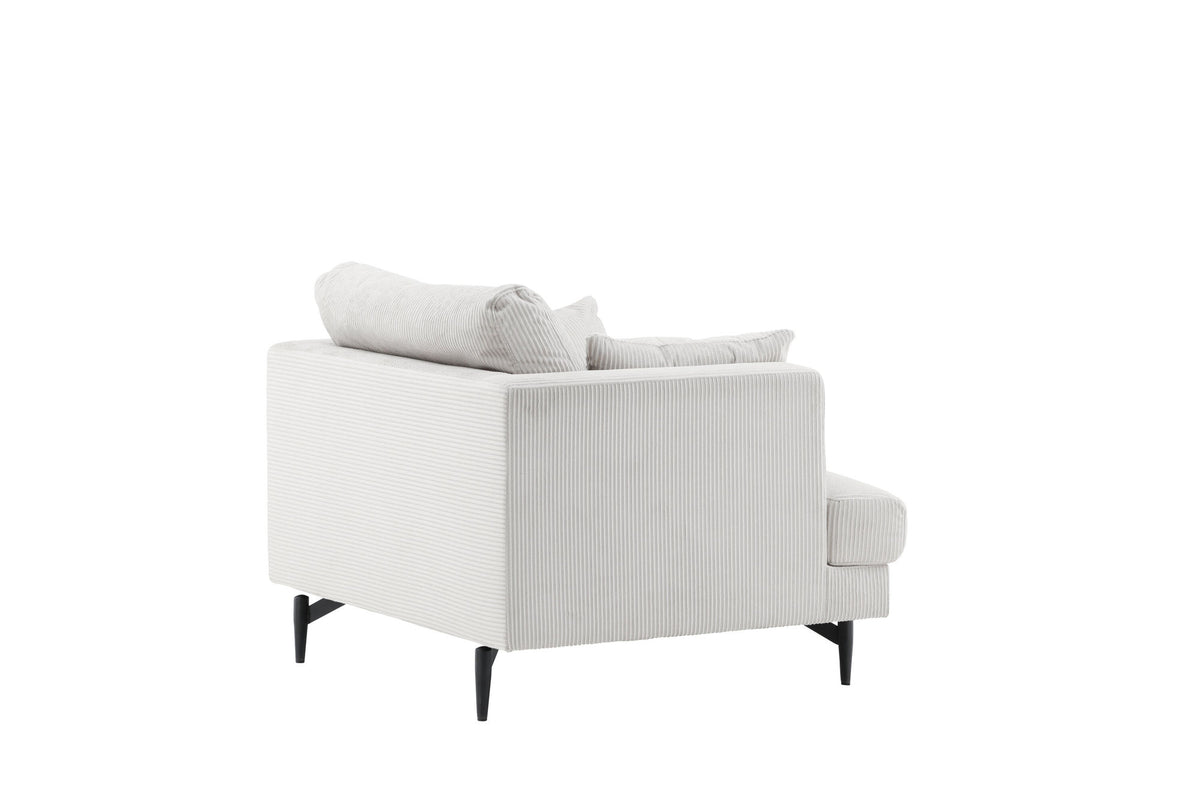 Sofia Single Sofa - Black / Beige Corduroy