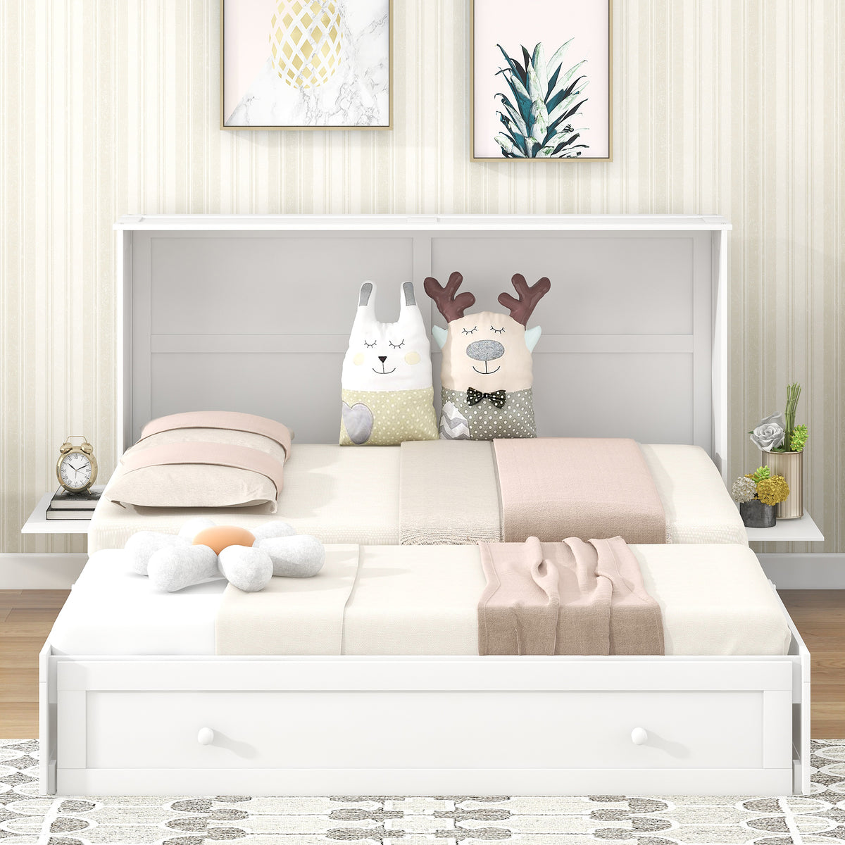 Letto Murphy Queen Bianco con Cassetto