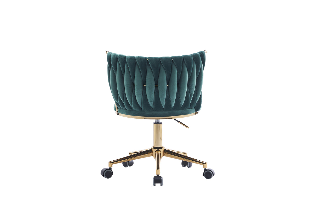 Sedia Ufficio Girevole Ergonomica in Velluto Verde Smeraldo