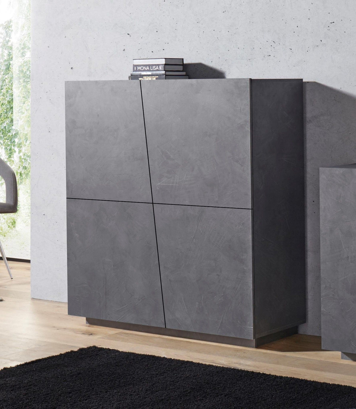 Credenza VEGA alta 120 cm 4 ante push-to-open.