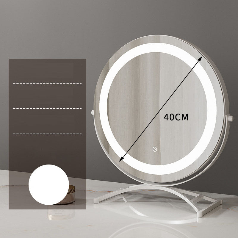 Specchio Trucco Rotondo Nero LED Desktop