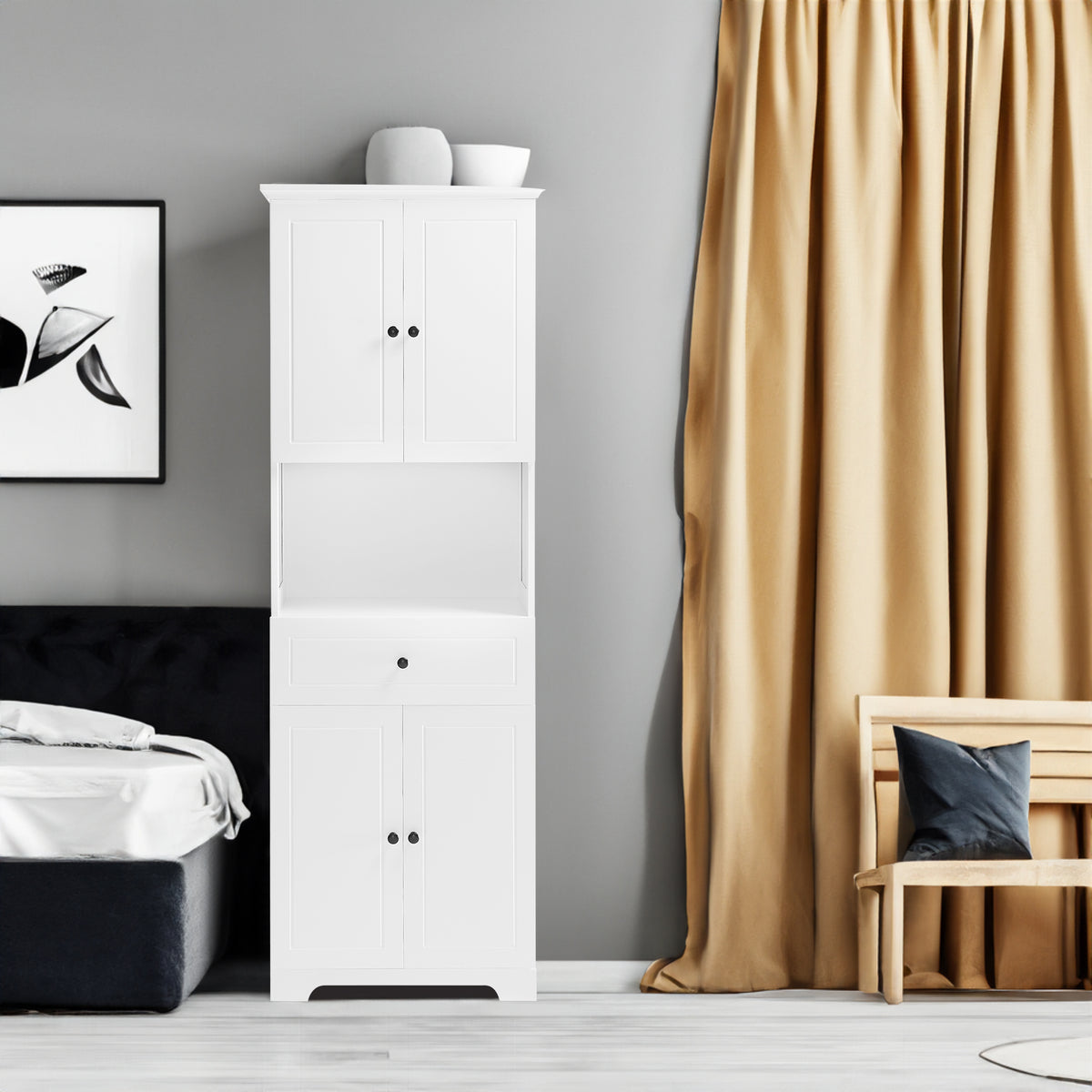 Credenza LED 3 Porte Ripiano Regolabile