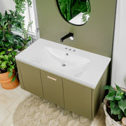 Piano Lavabo 91cm Ceramica Bianco