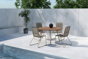 Set da Pranzo San Vito Beige Legno + 4 Sedie Bois