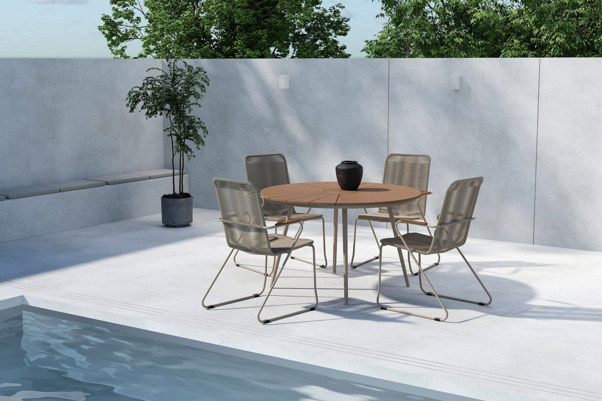 Set da Pranzo San Vito Beige Legno + 4 Sedie Bois