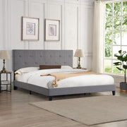 Letto King Size con Testiera Imbottita Grigia Elegante