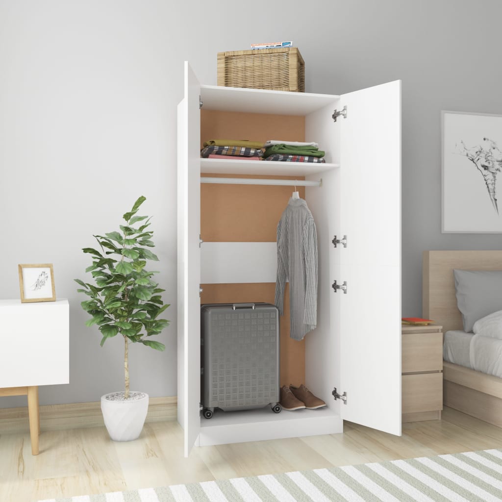 NNEVL Wardrobe White 80x52x180 cm Chipboard-2