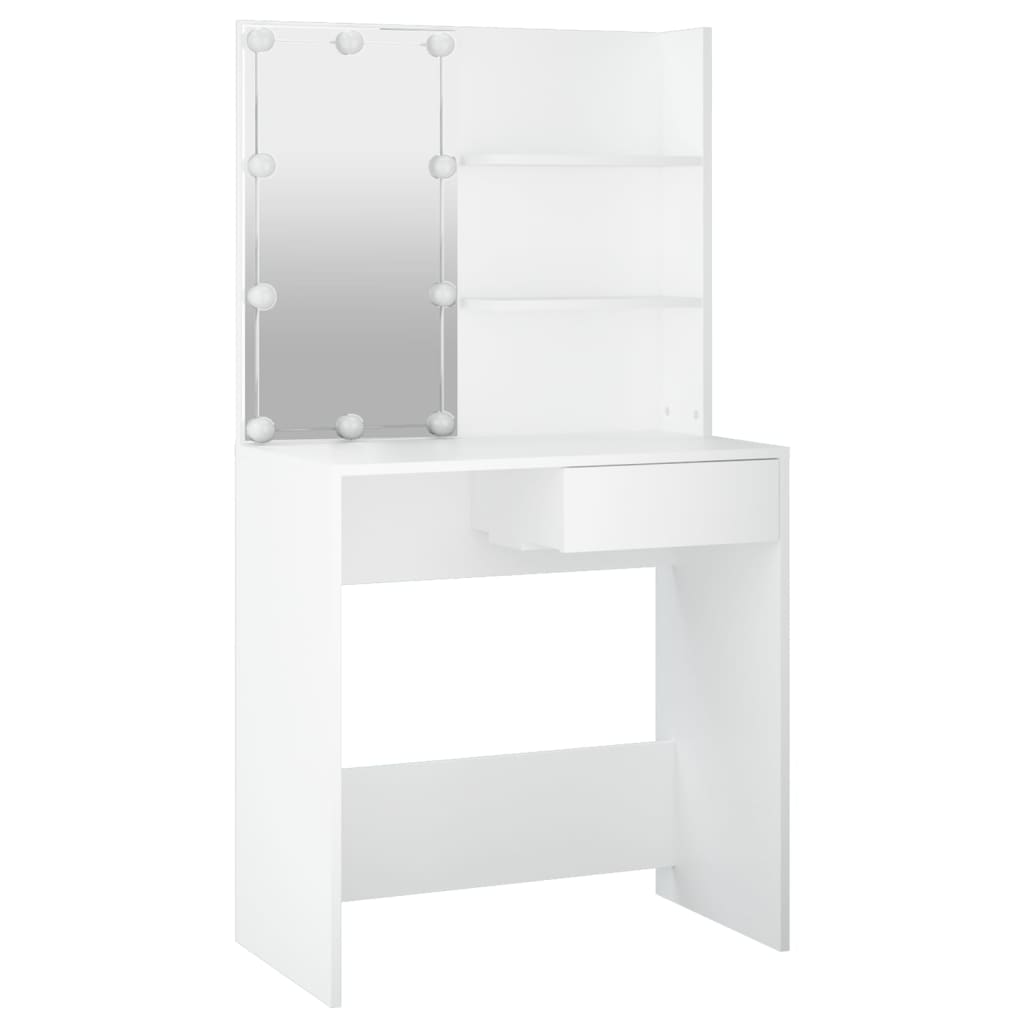 NNEVL Dressing Table with LED White 74.5x40x141 cm-2