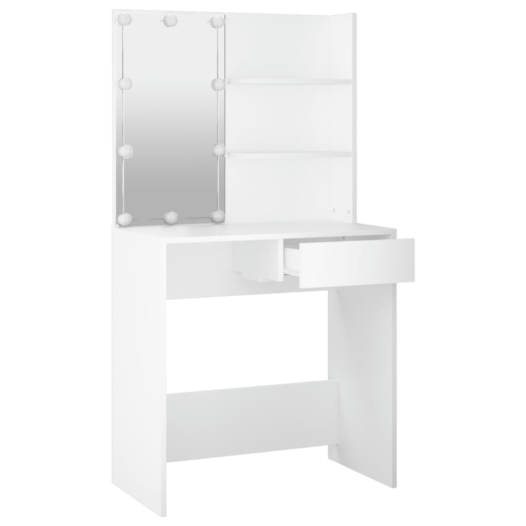 NNEVL Dressing Table with LED White 74.5x40x141 cm-3