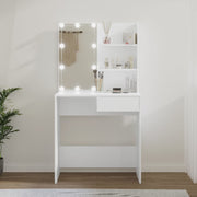 NNEVL Dressing Table with LED White 74.5x40x141 cm-0