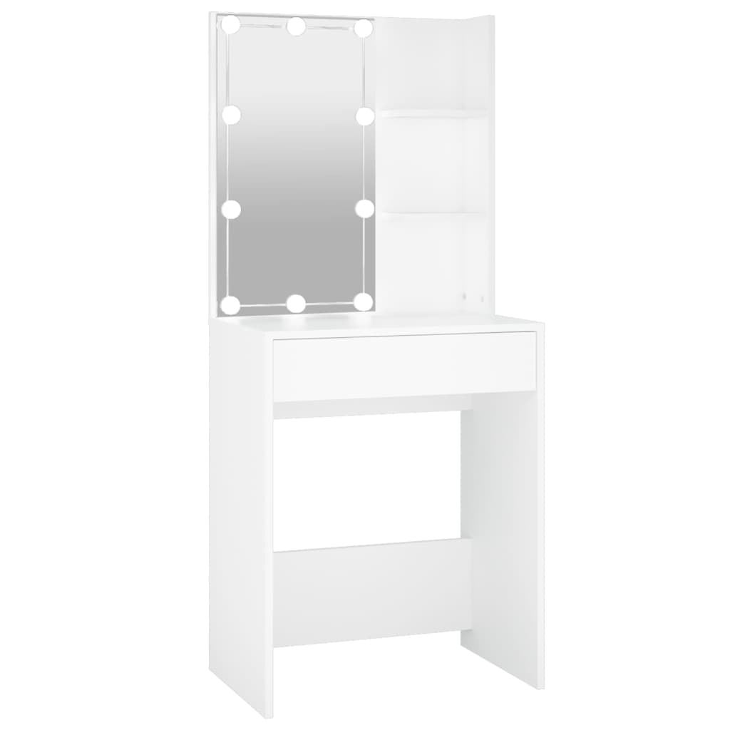 NNEVL Dressing Table with LED White 60x40x140 cm-1