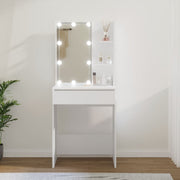 NNEVL Dressing Table with LED White 60x40x140 cm-0