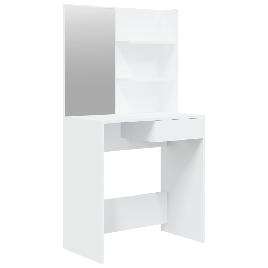 NNEVL Dressing Table with Mirror White 74.5x40x141 cm-1