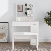 NNEVL Dressing Table with Mirror White 86.5x35x136 cm-0