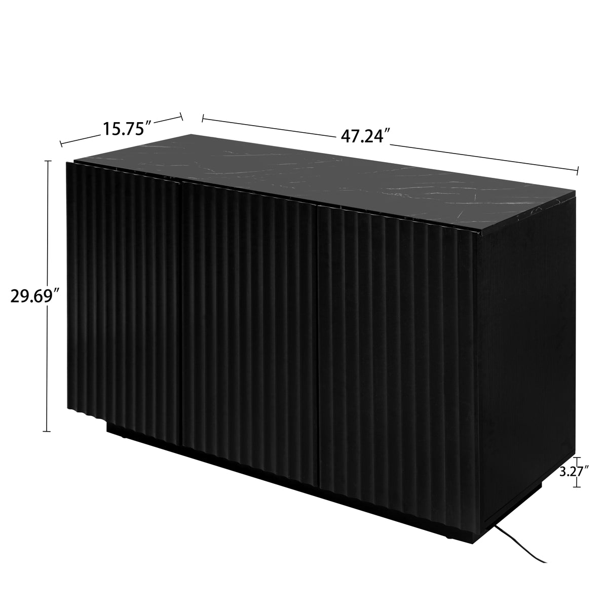 Credenza LED 3 Porte Ripiano Regolabile