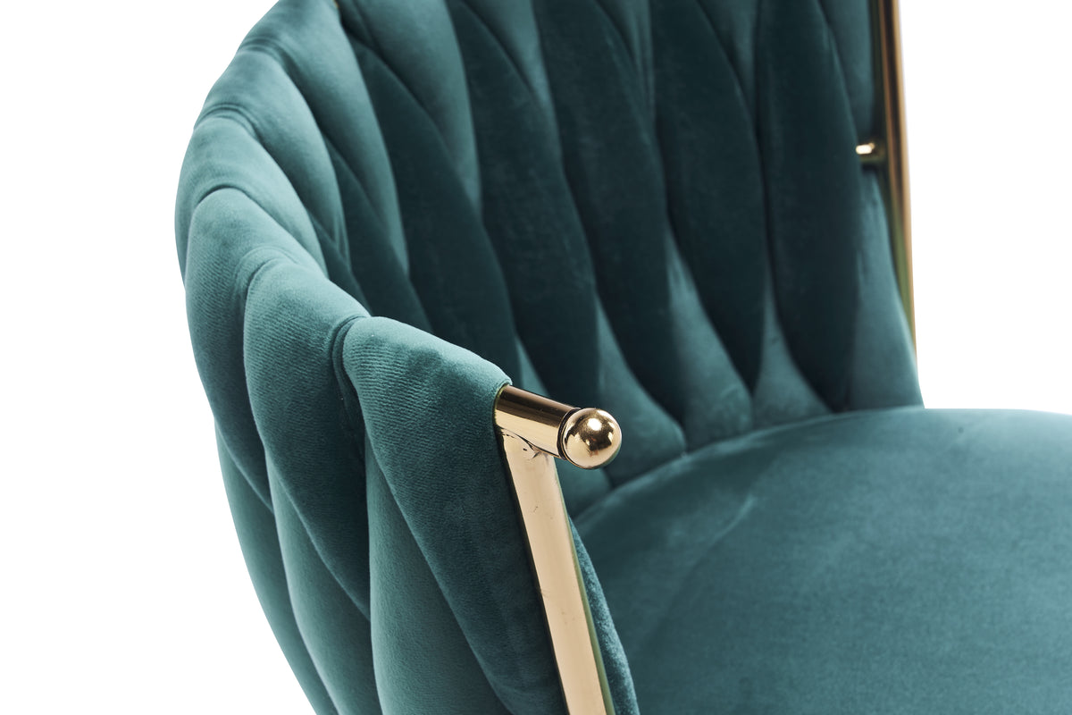 Sedia Ufficio Girevole Ergonomica in Velluto Verde Smeraldo