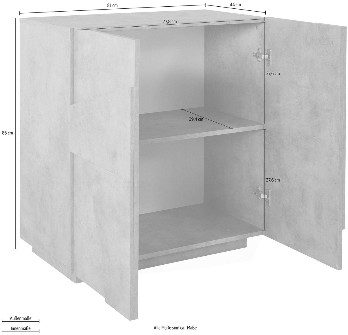 Credenza PING 80 cm 2 ante battenti.