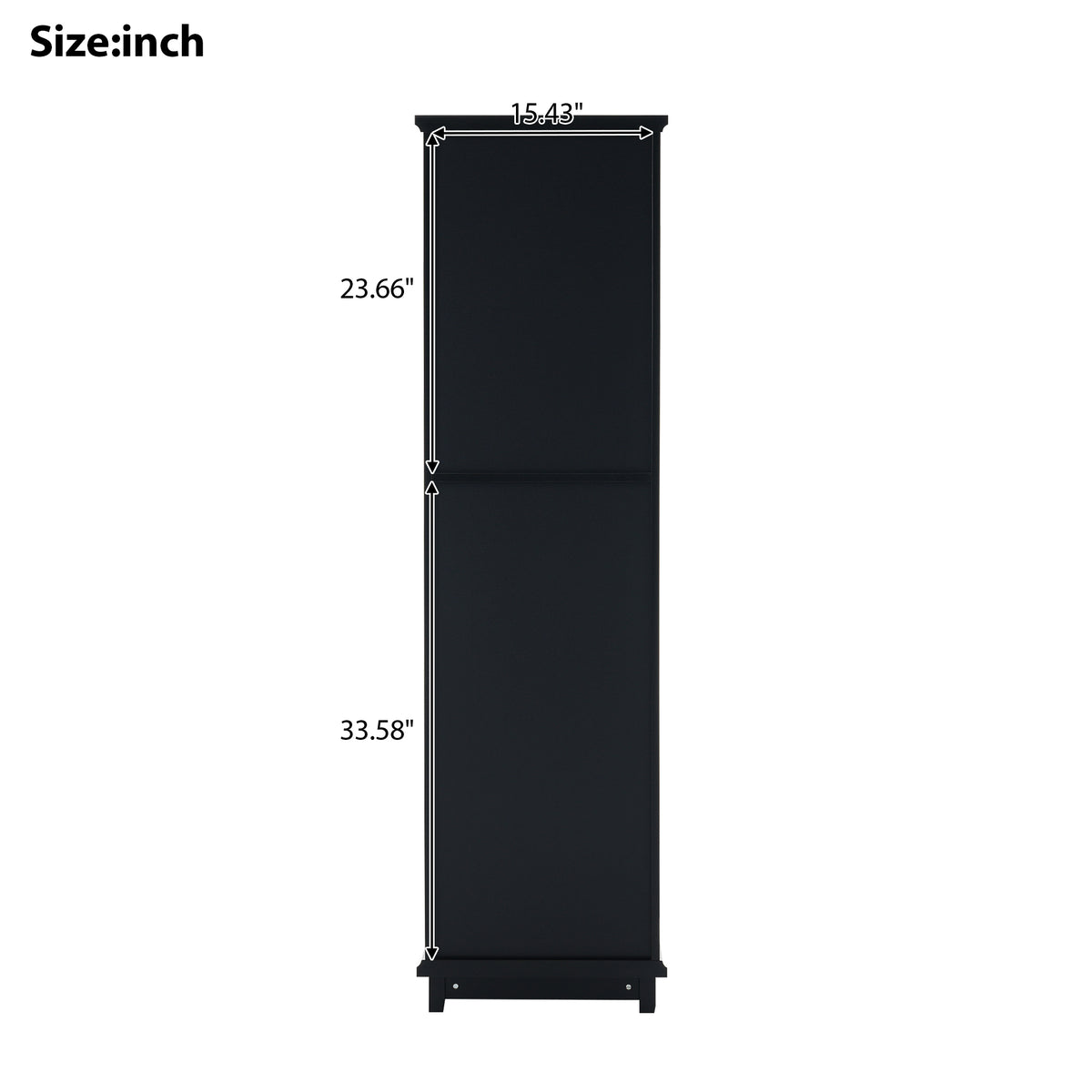 Mobile Bagno Alto Nero con Ante Vetro