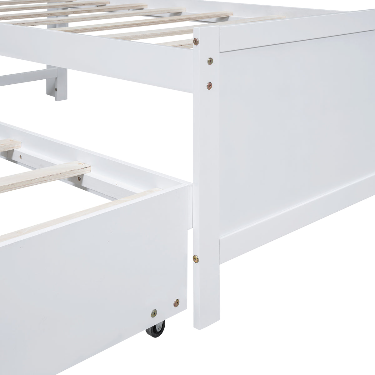 Letto Singolo Piattaforma LED Bianco 3 Cassetti