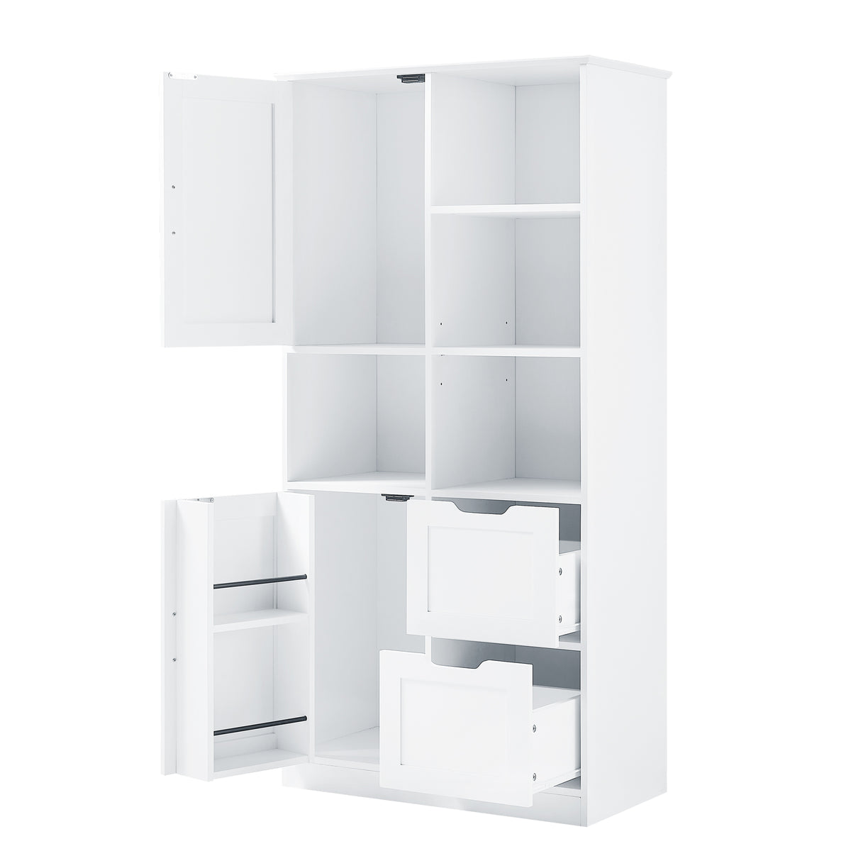 Mobile Bagno Porte Cassetti Ripiani Bianco