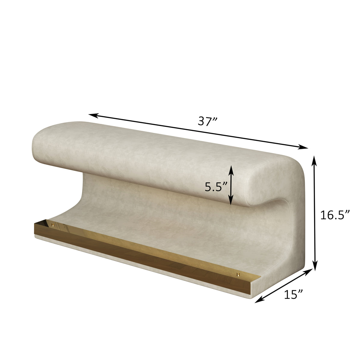 Panca Ingresso Pelle Beige con LED