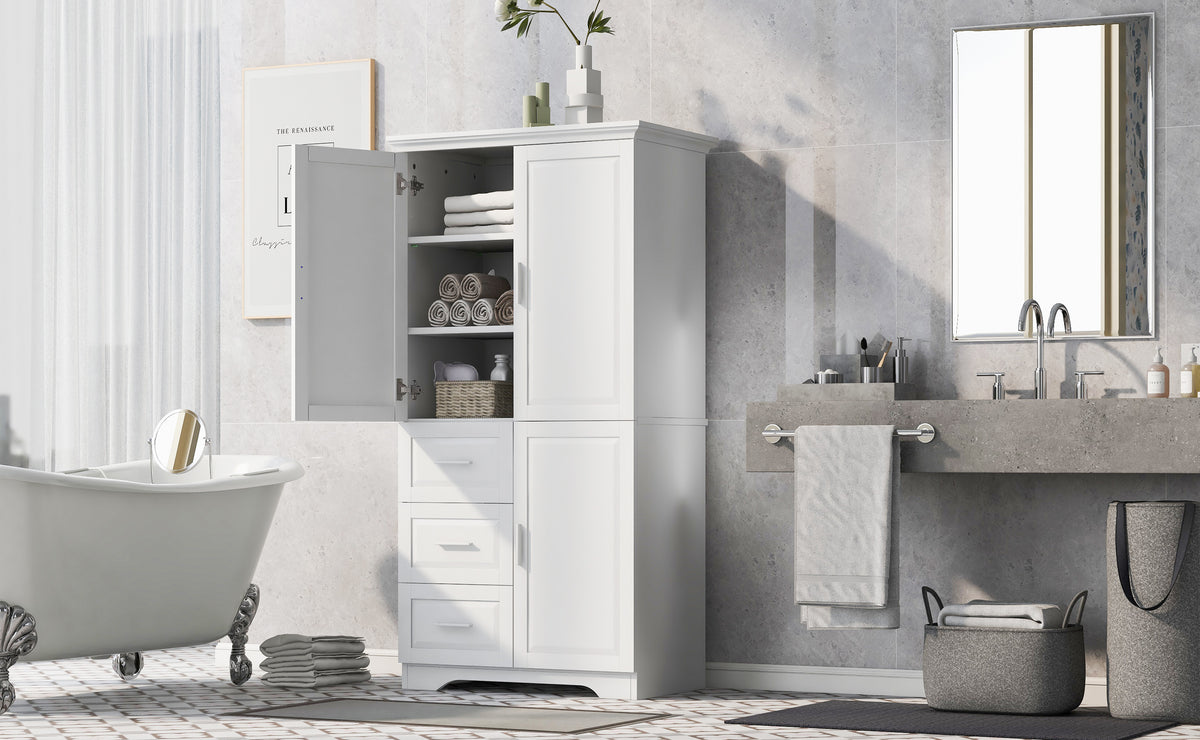 Mobile Bagno Alto Porte Cassetti Bianco