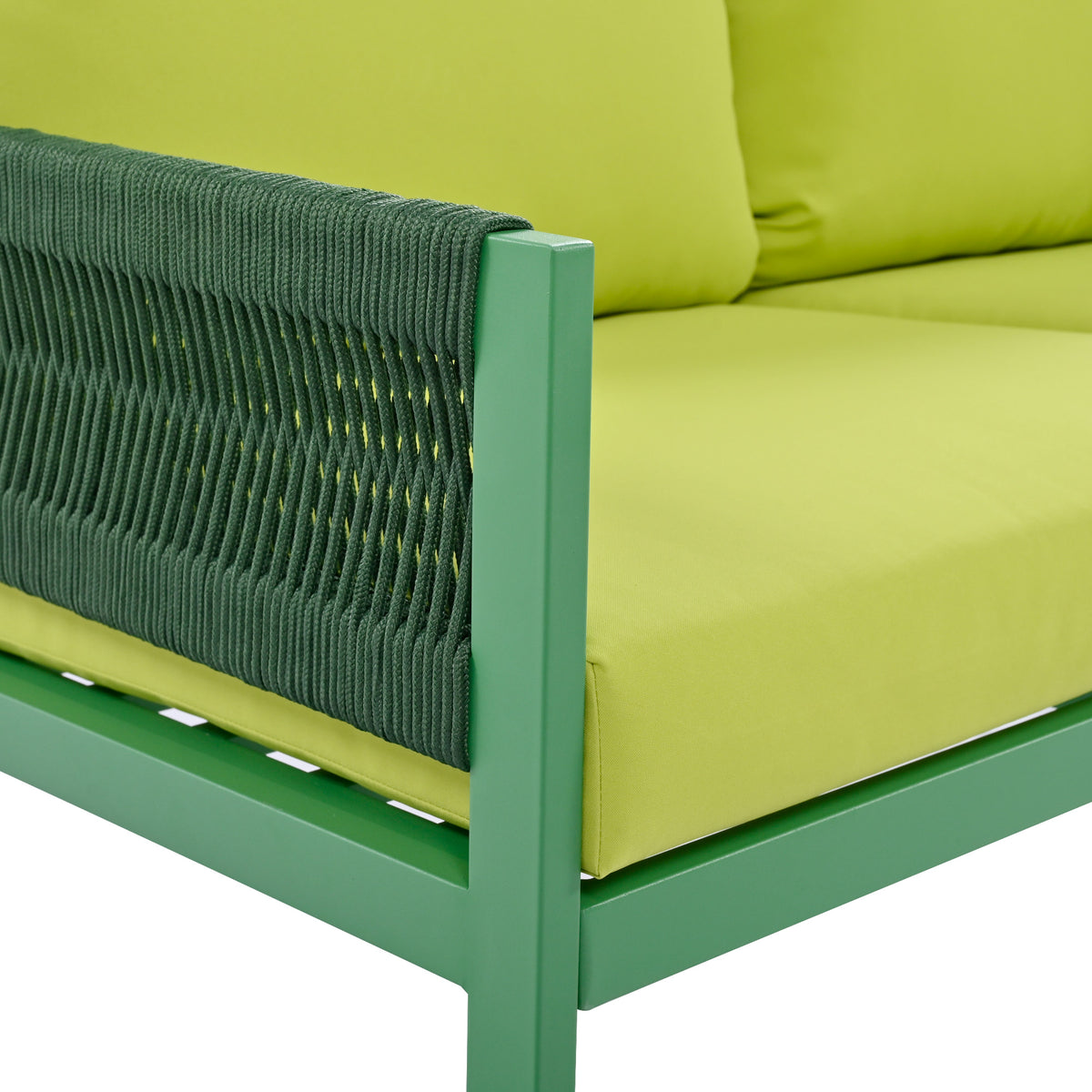 Set Patio Corda 4 Pezzi Verde Giallo