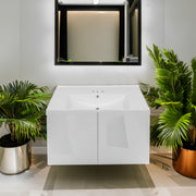 Piano Lavabo 91cm Ceramica Bianco